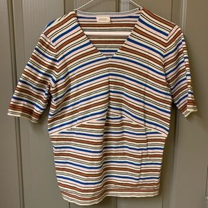 Roolee Stripped 3/4 Sleeve Top